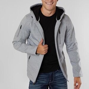 BKE Black and Grey Softshell Hooded Jacket Size XXL